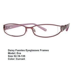 Daisy Fuentes Eva 52-16-135 Eyeglasses Frames Currant